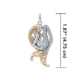 Celtic Mermaid Goddess Sterling Silver ad Gold Pendant MPD5256 - Pendant